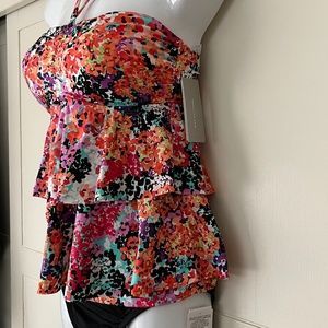 Kenneth Cole Reaction Tankini Floral Small New w/tags $114